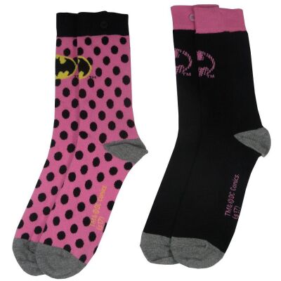 DC Comics Ladies Socks 2-Pack Batman Pink