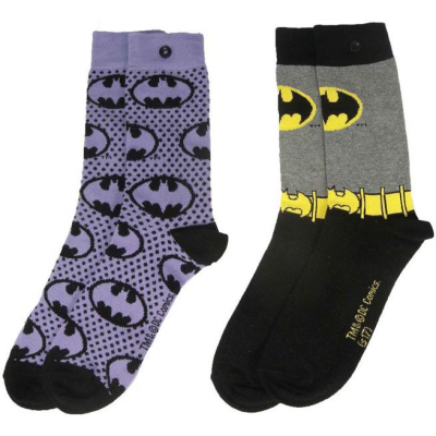DC Comics Damen Socken Doppelpack Batman Purple