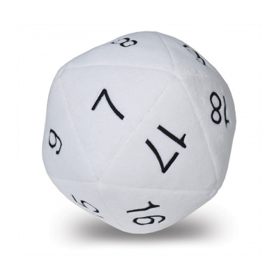 UP - Dice - Jumbo D20 Novelty Dice Plush in White with...