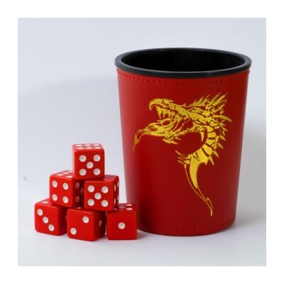 Blackfire Dice - Dice Cup - Red /w Dragon Emblem