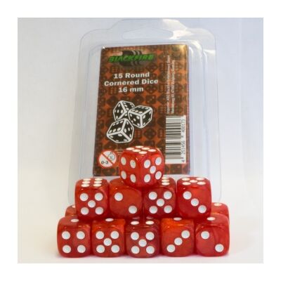 Blackfire Dice - 16mm D6 Dice Set - Marbled Pearlized Red...
