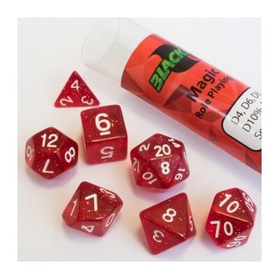 Blackfire Dice - 16mm Role Playing Dice Set - Magic Red...