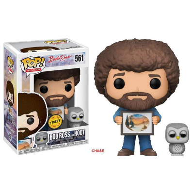 The Joy of Painting POP! Television Vinyl Figur 9 cm Bob Ross with Hoot (Chase), Limited Edition