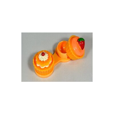Kontaktlinsenbehälter, Cupcake Orange
