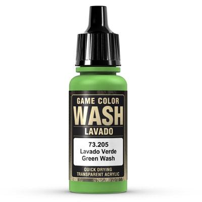Vallejo Game Color Ink: 205 Wash Green Shade, 17 ml