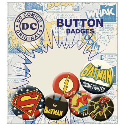 DC Comics Pin Badges 6-Pack Retro
