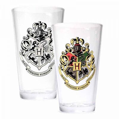 Harry Potter Glas mit Thermoeffekt Hogwarts Crest