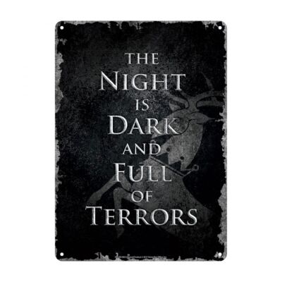 Game of Thrones Tin Sign Night Dark 21 x 15 cm
