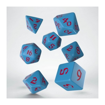 Classic Runic Blue & red Dice Set (7)