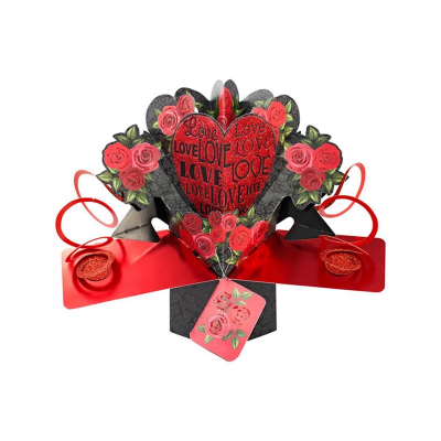 3D Pop Up Card Love & Roses