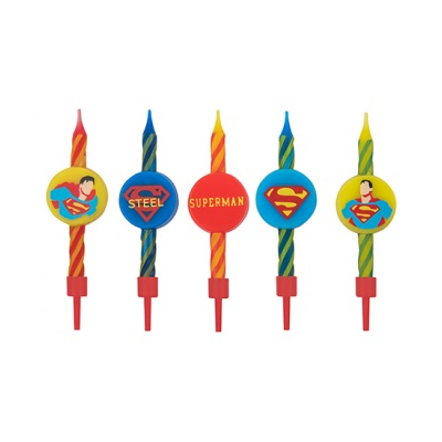 DC Comics Set of 10 Birthday style Candles Superman logo