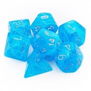 Chessex Luminary Polyhedral 7-Die Set - Sky w/silver