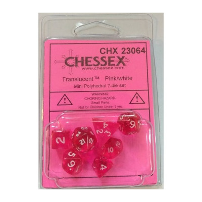 Chessex Polyhedral 7-Die Set - Pink/white