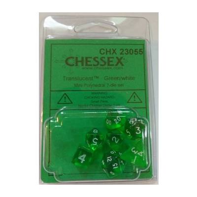 Chessex Polyhedral 7-Die Set - Green/white