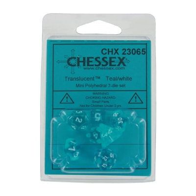 Chessex Polyhedral 7-Die Set - Teal/white