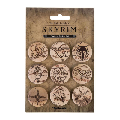 Elder Scrolls V Skyrim Ansteck-Buttons 9er-Pack Regions