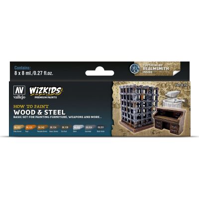 Vallejo Wizkids Premium: Wood & Steel (8ml) (8)