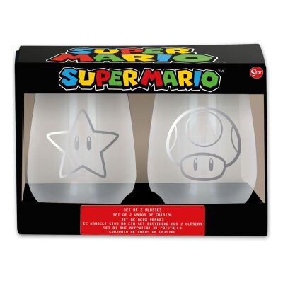 Super Mario Crystal Glasses 2-Pack