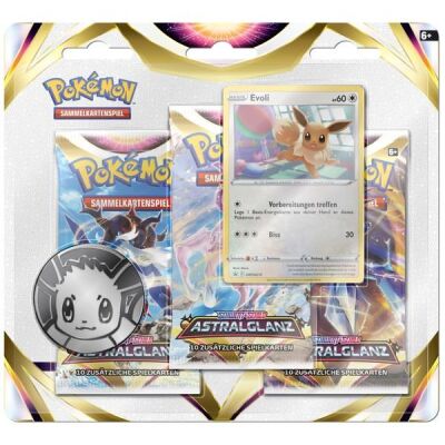 Pokémon Schwert und Schild 10 Astralglanz 3-Pack Blister Evoli (DE)