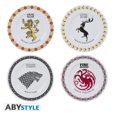 Game of Thrones Set of Plates "Houses" (4)