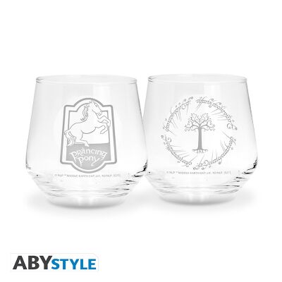 Lord of the Rings Glass Set Prancing Pony & Gondor Tree