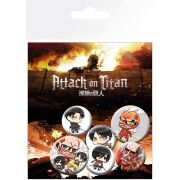 Attack on Titan Badge Pack Chibi Characters