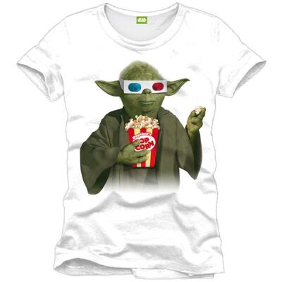T-Shirt - Yoda Popcorn, Weiß