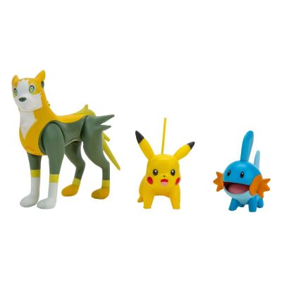 Pokémon Battle Figuren 3er-Pack Hydropi, Pikachu #1, Bellektro 5 cm