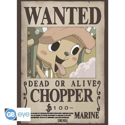One Piece Chibi Poster-Set "Wanted Chopper & Brook" 52 x 38 cm