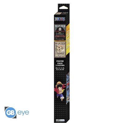 One Piece Chibi Poster-Set "Wanted Chopper & Brook" 52 x 38 cm
