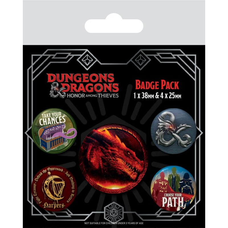 Dungeons & Dragons Ansteck-Buttons 5er-Pack Movie